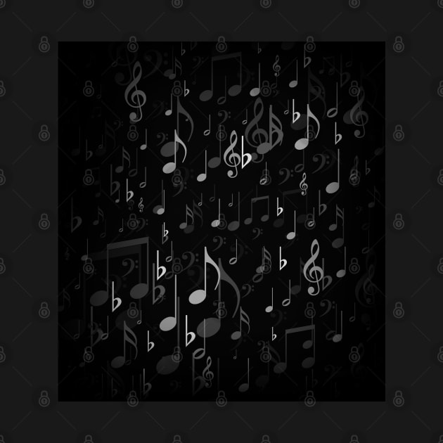 Black and white music notes by Spinkly