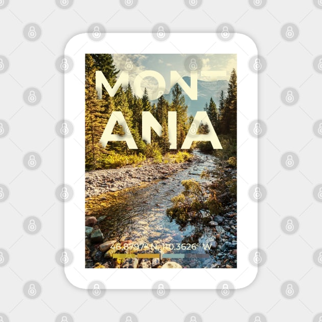 Montana Travel Poster Magnet by mardavemardave