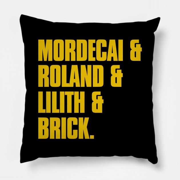 Mordecai & Roland & Lilith & Brick | Borderlands Vault Hunter Roster Pillow by threadbaregaming