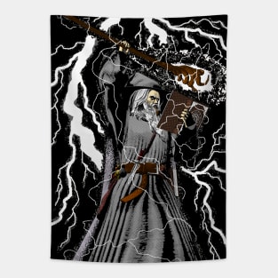 The Wizard - Traditional High Fantasy Wizard (Grey) Tapestry