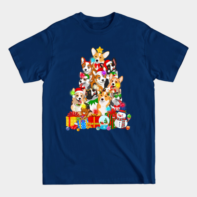 Discover Corgi Christmas Tree Lights Happy Holidays Season Gift Dog Lover - Corgi Christmas Tree - T-Shirt