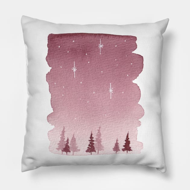 Watercolor nightsky Pillow by RosanneCreates