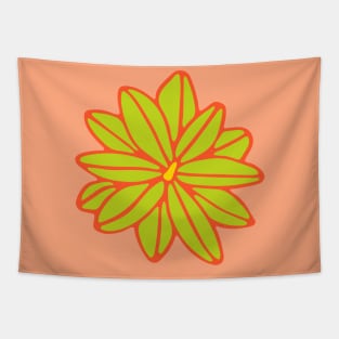 BLOOM BIG Boho Floral in 60s Tropical Lime Green Orange - UnBlink Studio by Jackie Tahara Tapestry