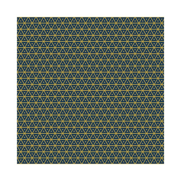 Retro Mustard Blue Modern Pattern by jodotodesign