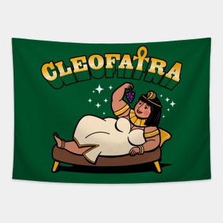 Funny Chubby Cleopatra Egyptian Queen Eating Funny Meme Tapestry