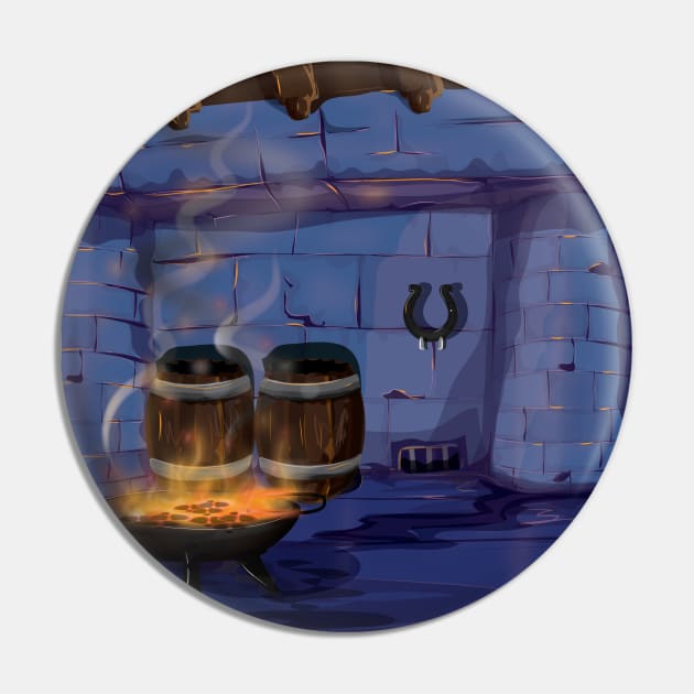 Medieval Forge Cartoon Pin by nickemporium1