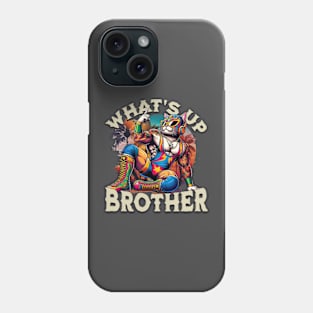 What's Up Brother" Beach Luchador Cat Phone Case