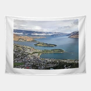 Aerial view of Queenstown, New Zealand Tapestry