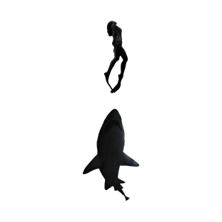 swimming girl and shark T-Shirt