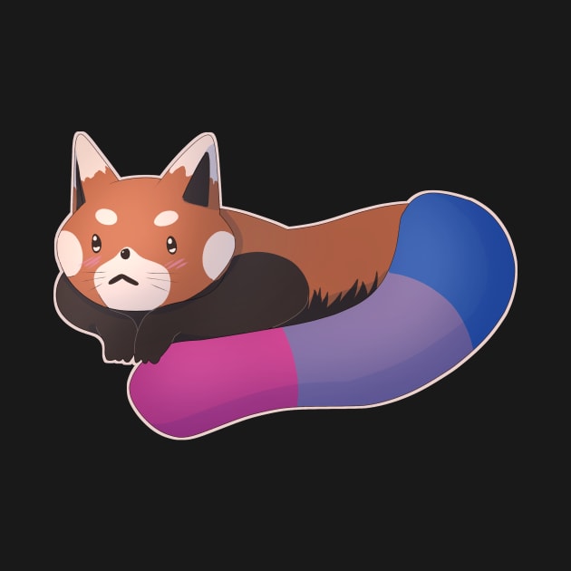 Bisexual Pride Red Panda by celestialuka