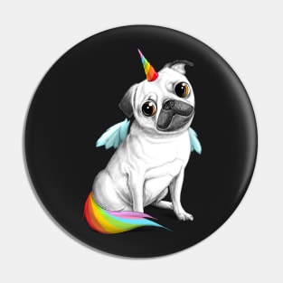 Pug unicorn Pin