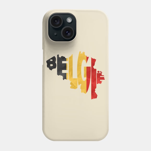 Belgium Typo Map Phone Case by inspirowl