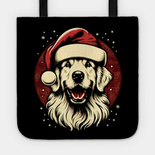 Santa's Furry Helper: Golden Retriever Christmas Sweatshirt Tote