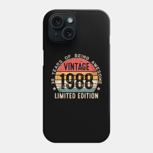 36th Birthday 36 Years Old Man Woman Vintage 1988 Phone Case