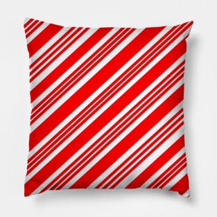 Red Candy Cane Stripes Pillow