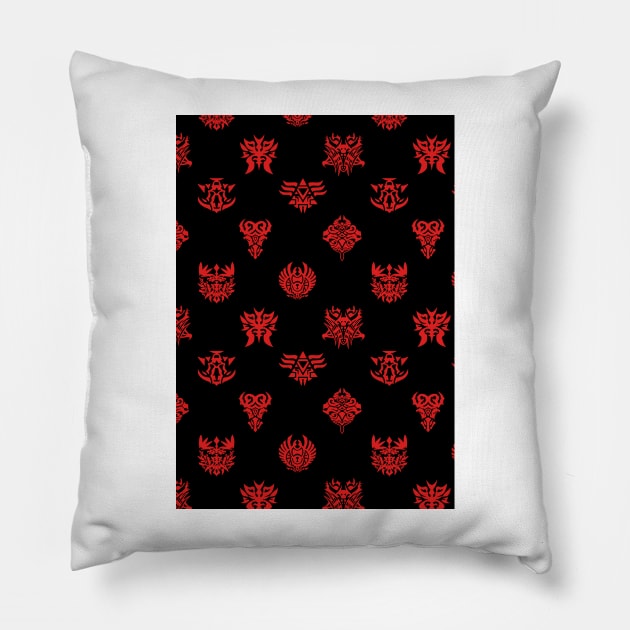 FFXIV Ascian Mask Glyph Pattern Final Fantasy XIV 14 Pillow by yalitreads