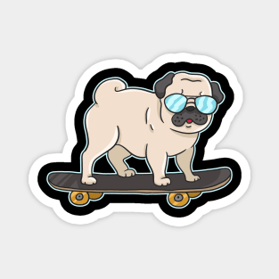 Skater Pug Magnet