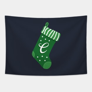 Christmas Stocking with Letter C Tapestry