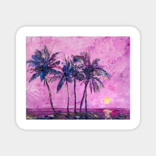 Palms Under Purple Sky Magnet