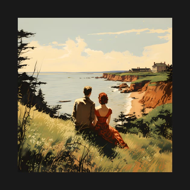 Vintage Romantic Couple on Prince Edward Island - Nostalgic Artwork by The Whimsical Homestead