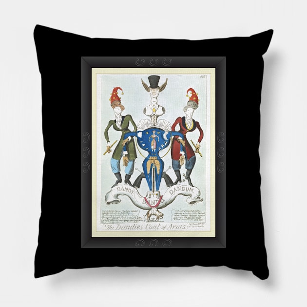 The Dandies Coat Of Arms - Mens Fashion Caricature Pillow by DPattonPD