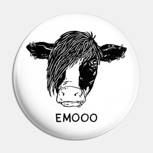 Emo Cow - black version Pin