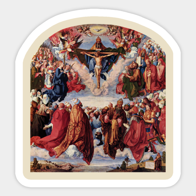 Adoration of the Trinity by Albrecht Durer - Jesus Christ - Sticker
