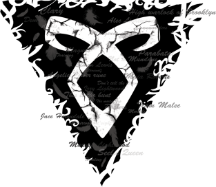 Shadowhunters rune / The mortal instruments - Angelic power rune feathers and words - Clary, Alec, Jace, Izzy, Magnus - Mundane Magnet