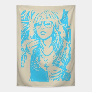 Stevie Nicks // Retro Style Blue Soft Tapestry