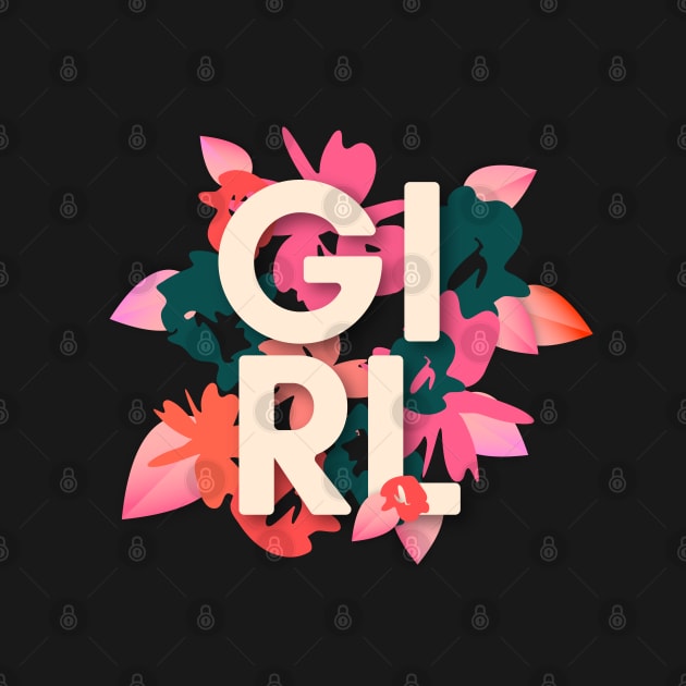 girl flower leaves by Mako Design 