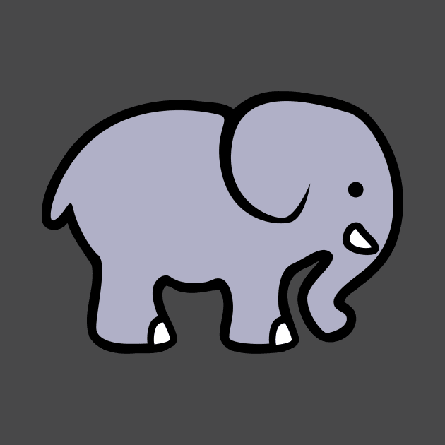 Blue Gray Elephant Cartoon Design by oggi0