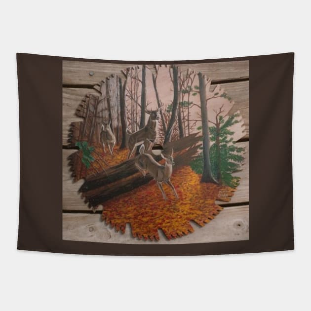 Deer at Dawn Tapestry by Matt Starr Fine Art