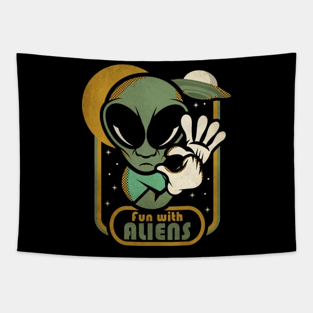 Fun with Aliens Tapestry by jrberger