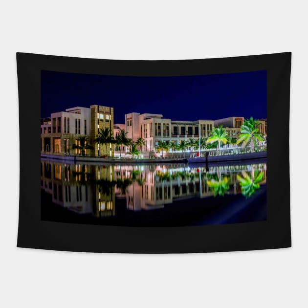 night reflection Tapestry by likbatonboot