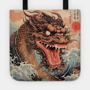 vintage Japanese Water dragon Tote