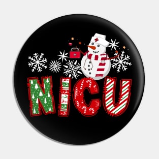 NICU Nurse Christmas Snowman Nurse Life Scrub Top Pin