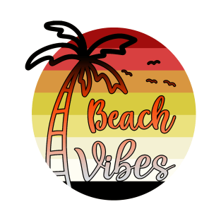 Beach Vibes // Palm tree Sunset Design T-Shirt