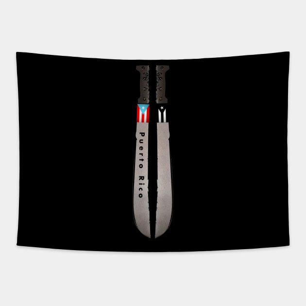 Puerto Rico Machete Flags Tapestry by SoLunAgua