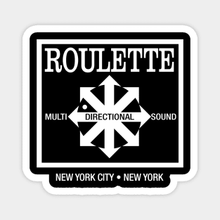 ROULETTE RECORDS T-SHIRT - Defunct Record Label - Black Version Magnet