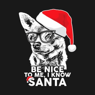 Be Nice Chihuahua Christmas Funny Xmas T-Shirt