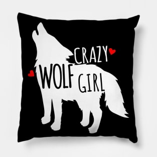 crazy wolf girl Pillow