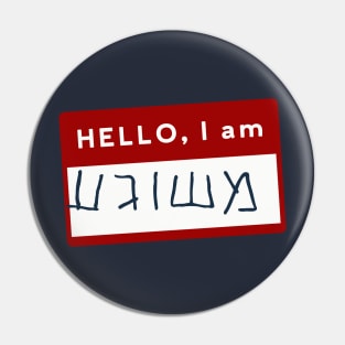 Hello, I Am MESHUGGEH (Yiddish Humor) Pin