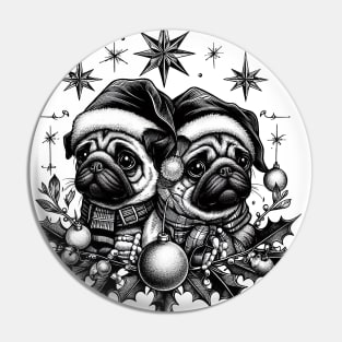 Christmas Pugs Pin