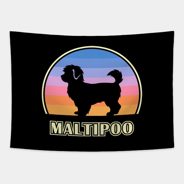 Maltipoo Vintage Sunset Dog Tapestry by millersye