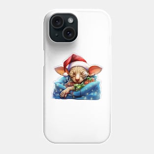 Lazy Sphynx Cat At Christmas Phone Case