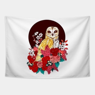 Owl Floral Eclipse Tapestry