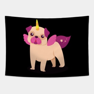 Cute Pug Unicorn - Funny Dog Lovers Gift Tapestry