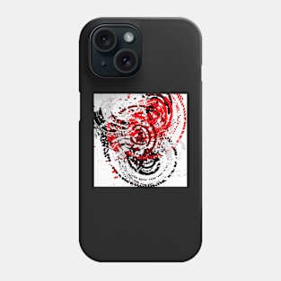 red black white silver grey abstract digital art Phone Case