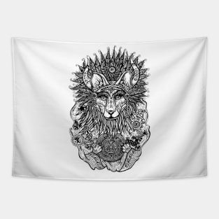 Indian Fox Holding Mayan Calendar, Funny Cute Fox Lover Gift T-Shirt Tapestry