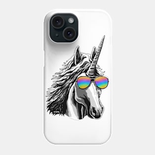 Cool unicorn with rainbow sunglasses Phone Case